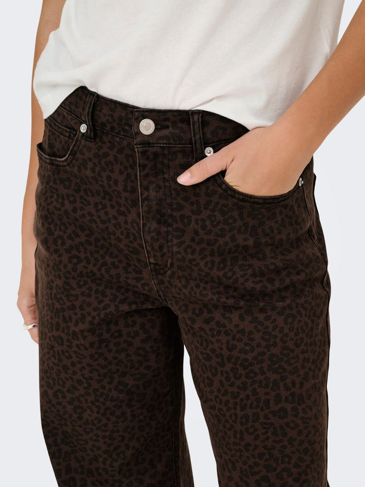 ONLMADISON HW WIDE ANIMAL PANT PNT