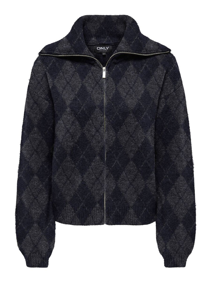 ONLMAROON LS ZIP COLLAR CARDIGAN KNT