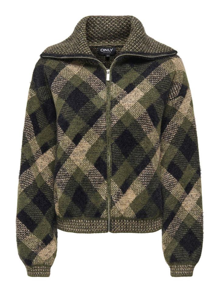 ONLMAROON LS ZIP COLLAR CARDIGAN KNT