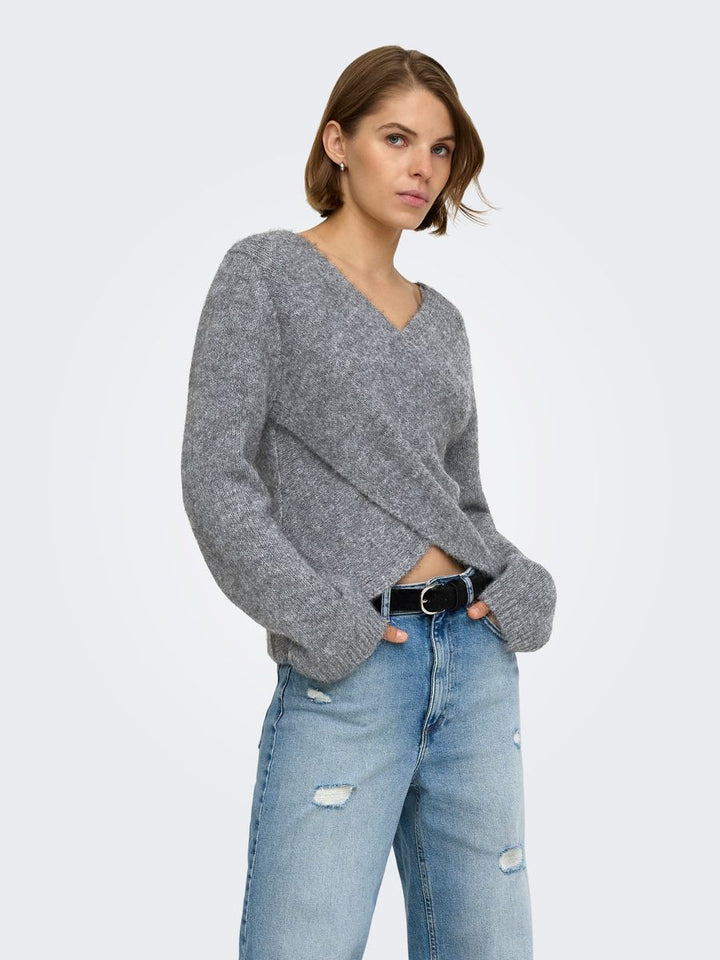 ONLMAGGIE LS CROSS V-NECK CC KNT