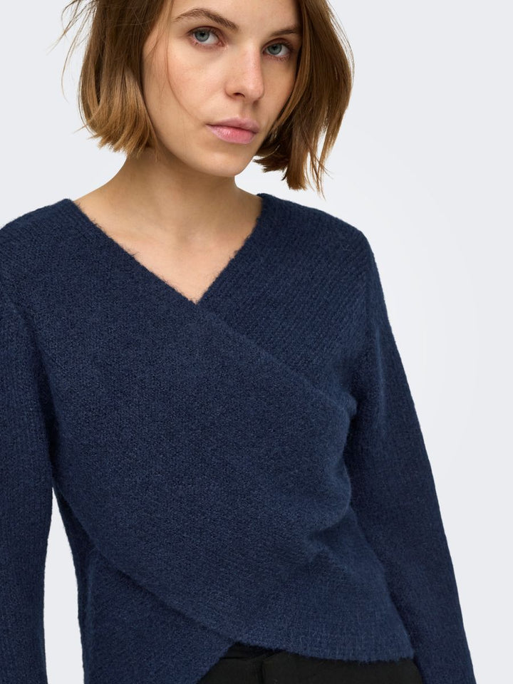 ONLMAGGIE LS CROSS V-NECK CC KNT