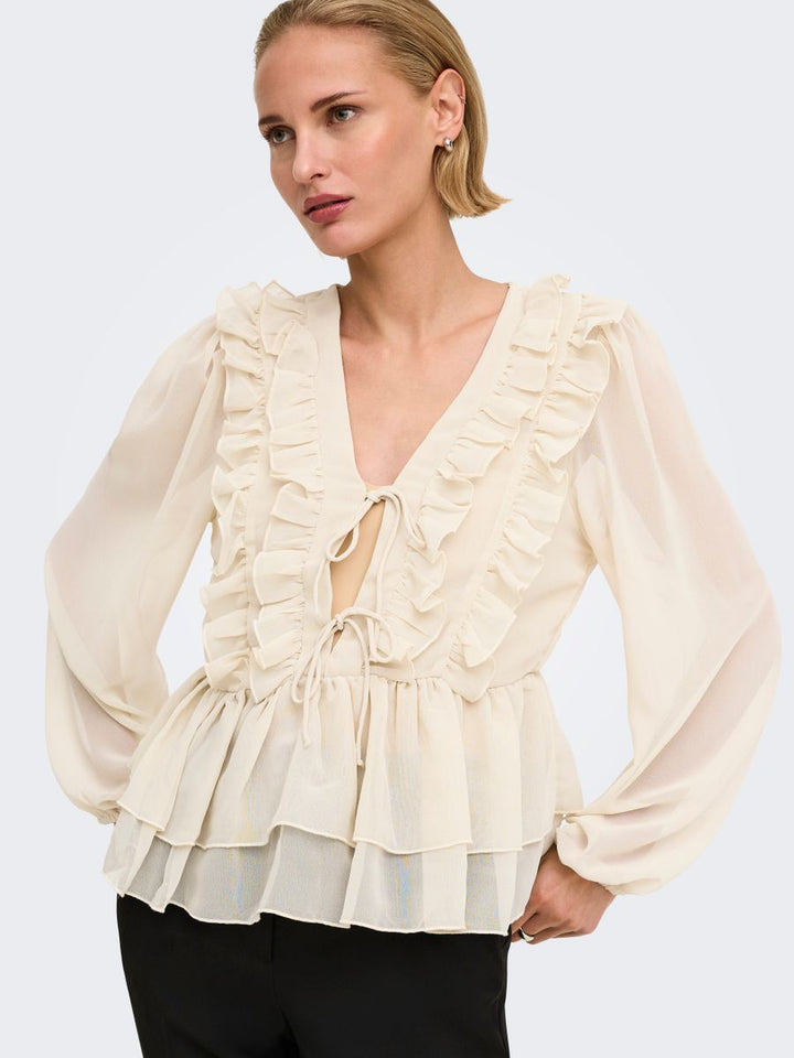 ONLSEITRE L/S FRILL TOP CC WVN
