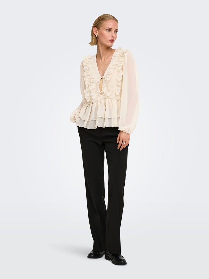ONLSEITRE L/S FRILL TOP CC WVN