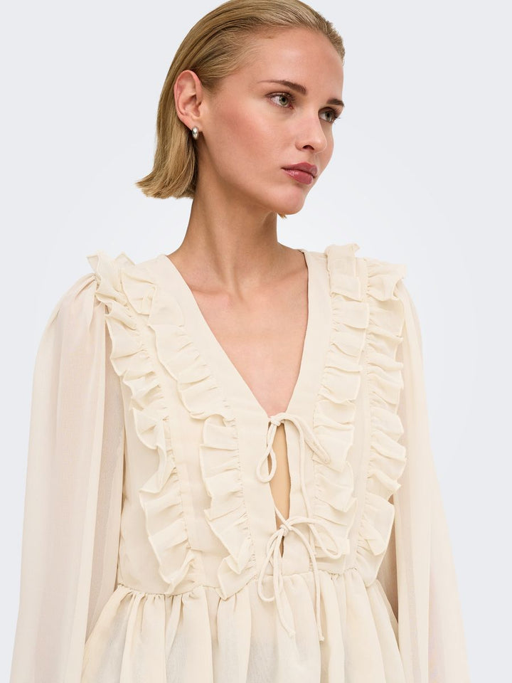 ONLSEITRE L/S FRILL TOP CC WVN