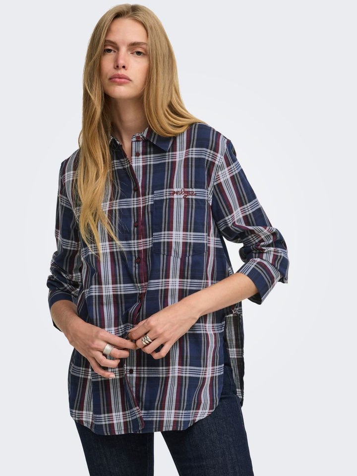 ONLSURANI L/S CHECK EMB SHIRT WVN