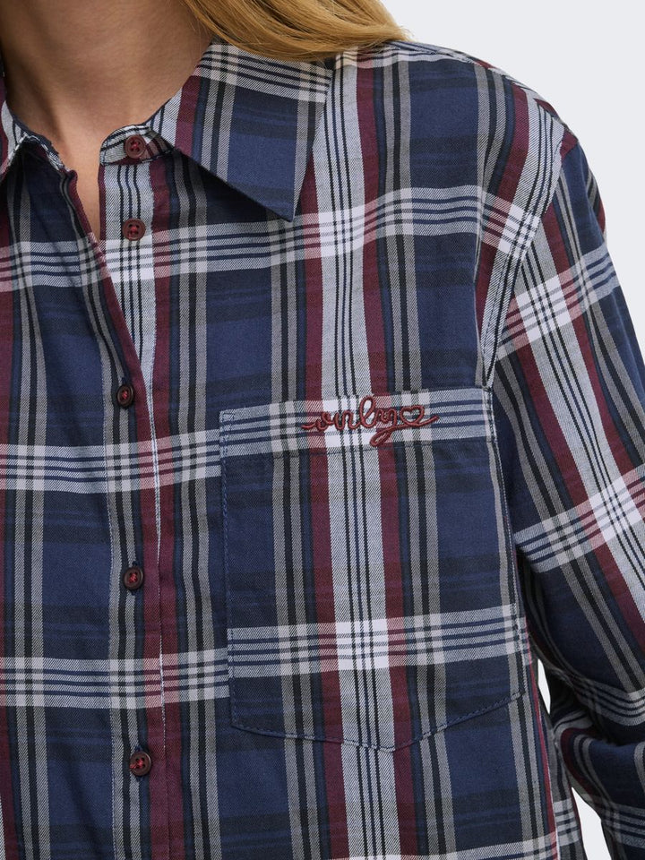 ONLSURANI L/S CHECK EMB SHIRT WVN