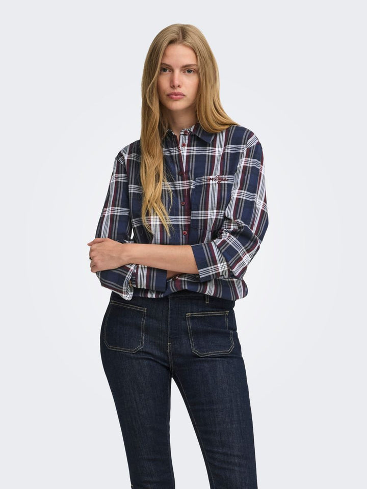 ONLSURANI L/S CHECK EMB SHIRT WVN