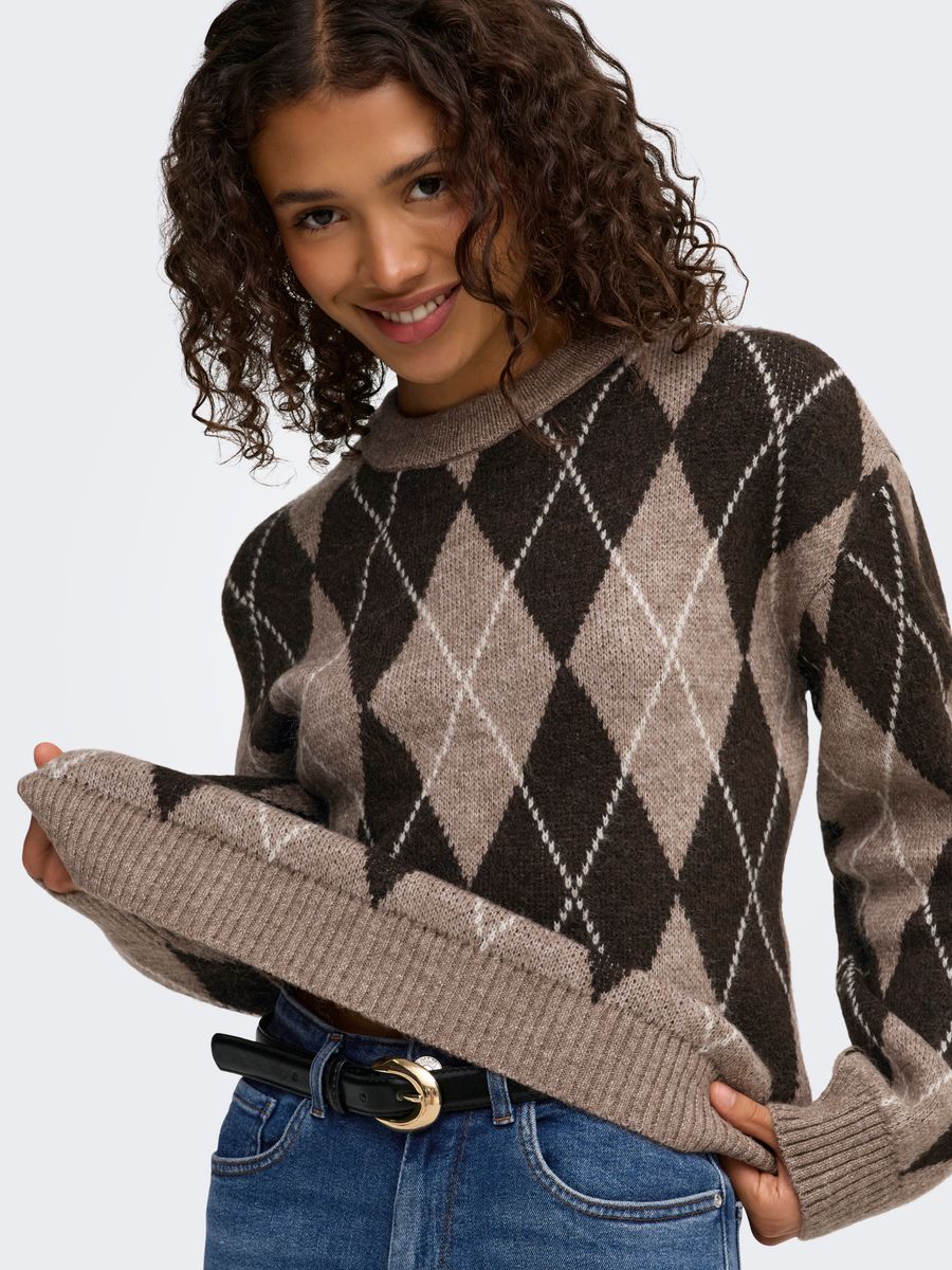 JDYBIANKA L/S ARGYLE PULLOVER KNT NOOS