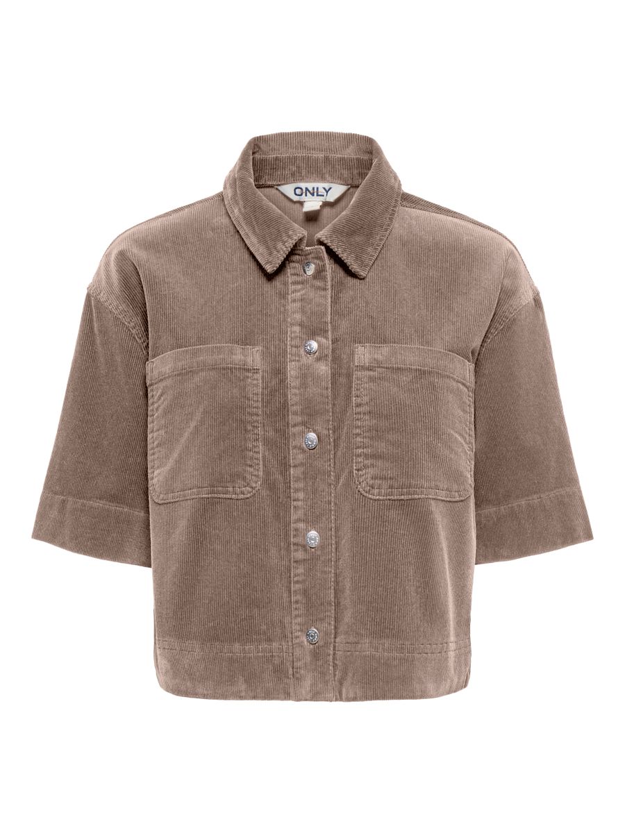 ONLCLEO-FLORA S/S CROP CORD SHIRT PNT