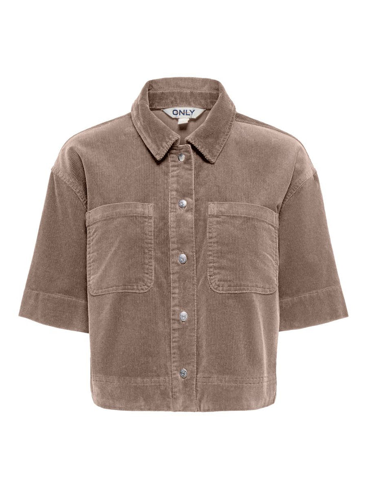 ONLCLEO-FLORA S/S CROP CORD SHIRT PNT