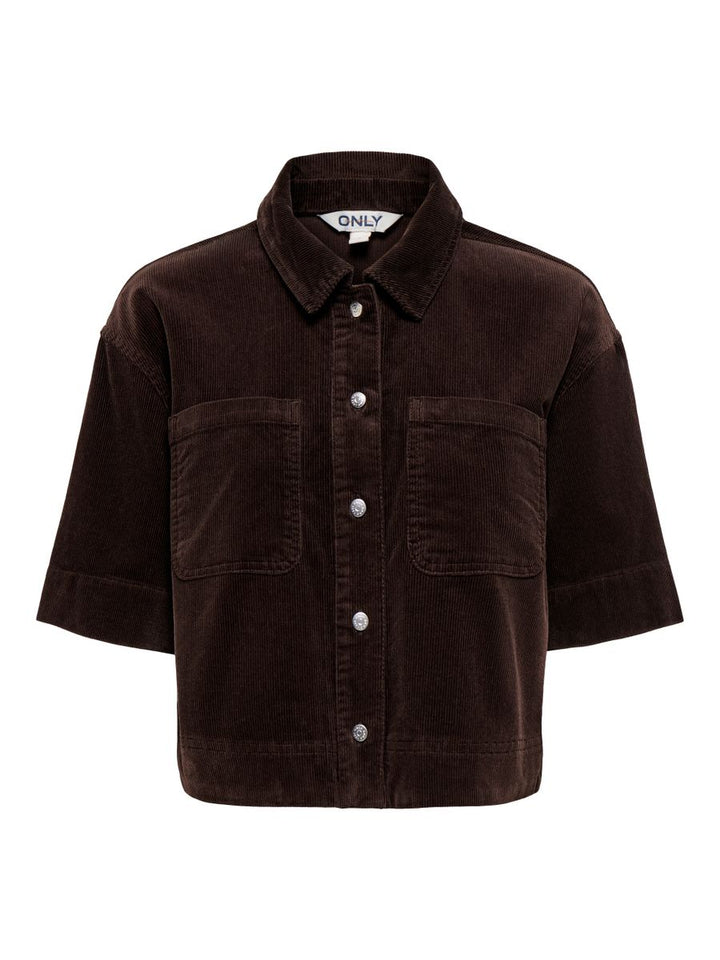 ONLCLEO-FLORA S/S CROP CORD SHIRT PNT