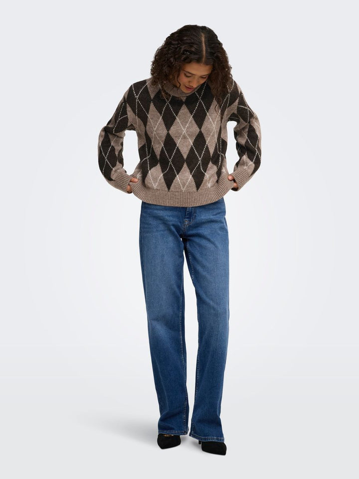 JDYBIANKA L/S ARGYLE PULLOVER KNT NOOS