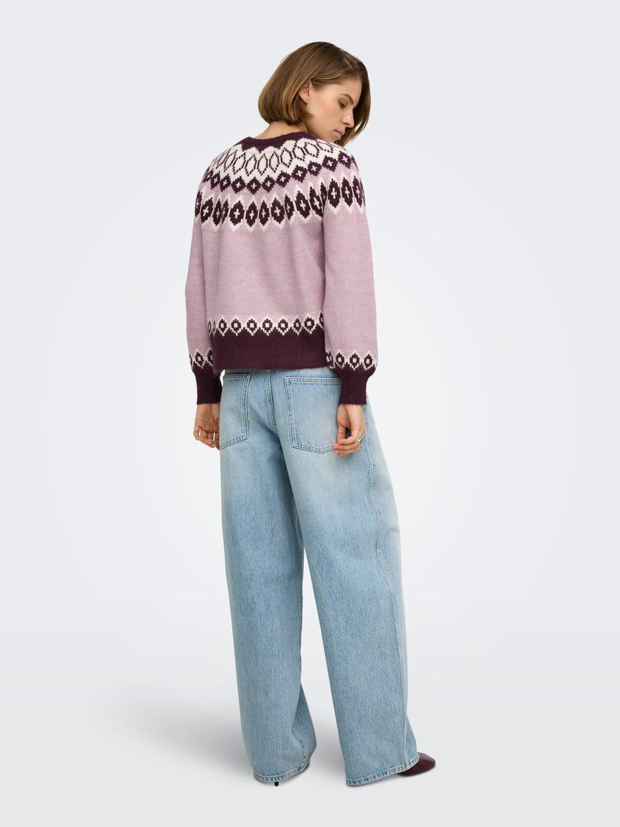 ONLRUSTY LS FAIR ISLE O-NECK BF KNT