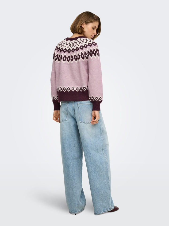 ONLRUSTY LS FAIR ISLE O-NECK BF KNT