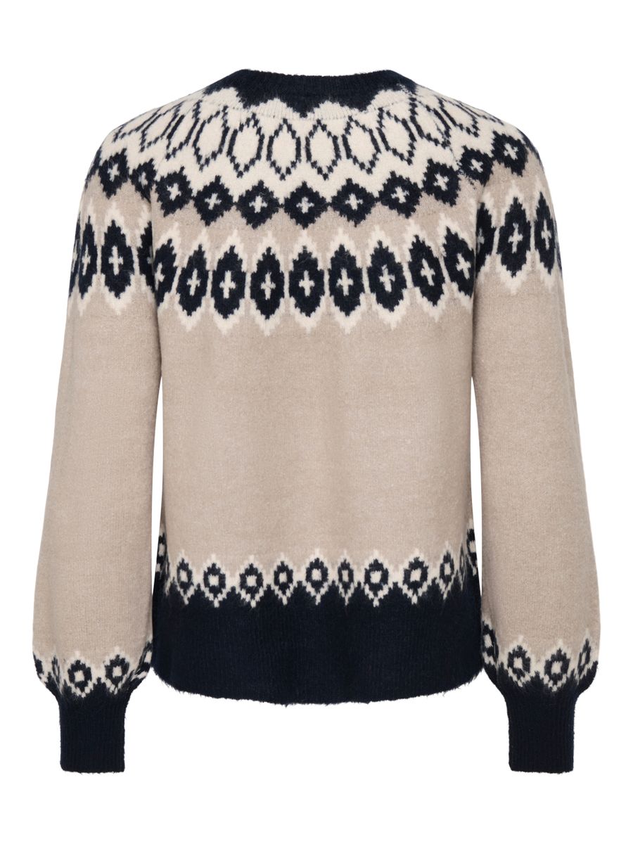 ONLRUSTY LS FAIR ISLE O-NECK BF KNT