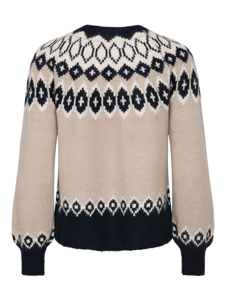 ONLRUSTY LS FAIR ISLE O-NECK BF KNT