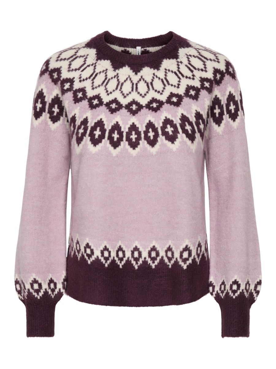 ONLRUSTY LS FAIR ISLE O-NECK BF KNT