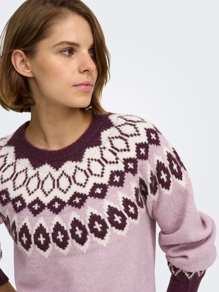 ONLRUSTY LS FAIR ISLE O-NECK BF KNT