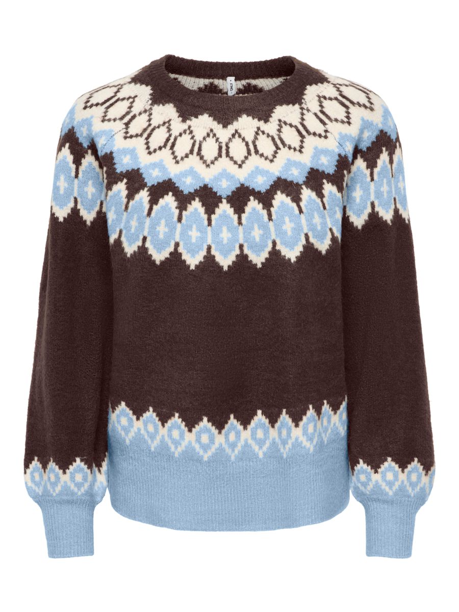 ONLRUSTY LS FAIR ISLE O-NECK BF KNT