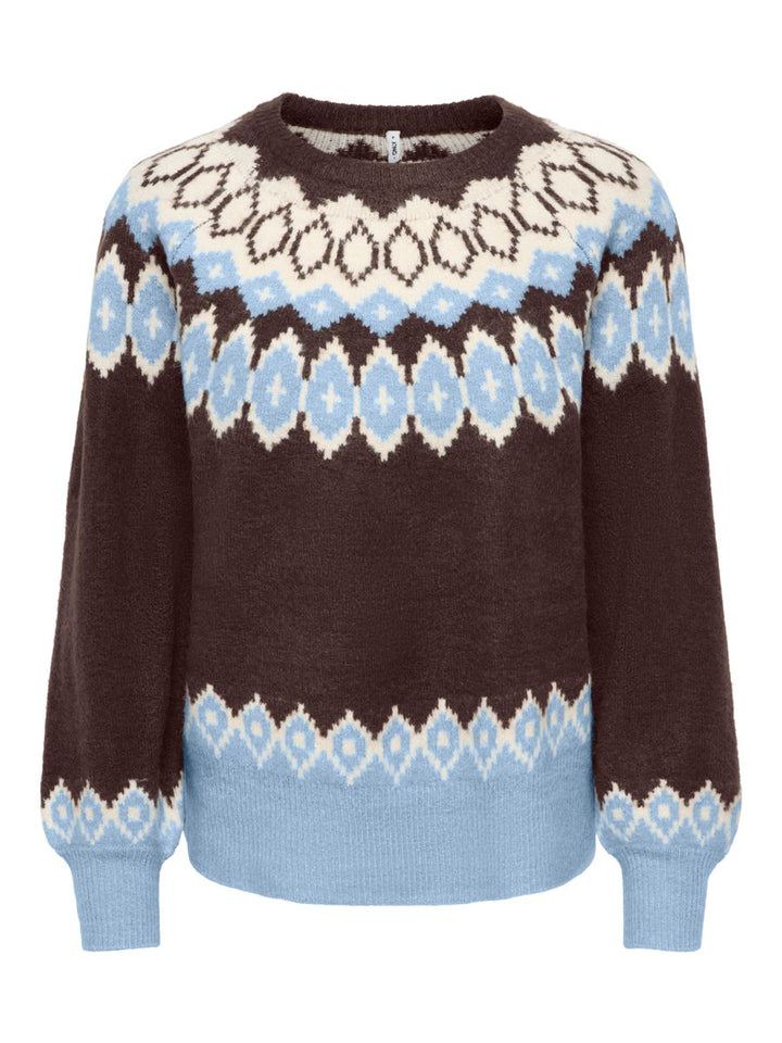 ONLRUSTY LS FAIR ISLE O-NECK BF KNT