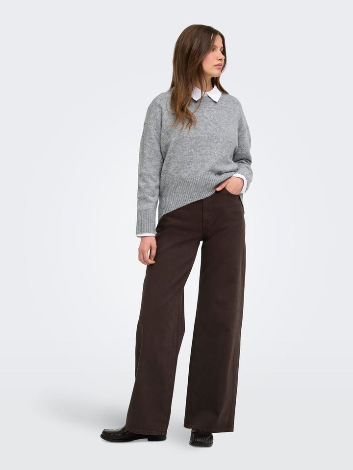 ONLALIVIA LS HIGH-LOW O-NECK KNT