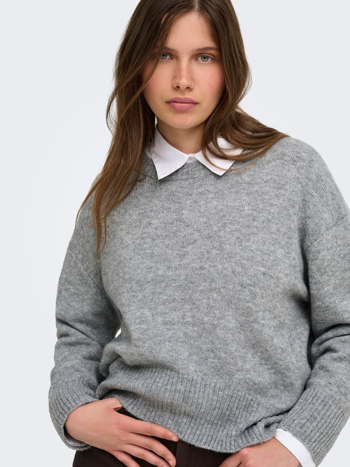 ONLALIVIA LS HIGH-LOW O-NECK KNT