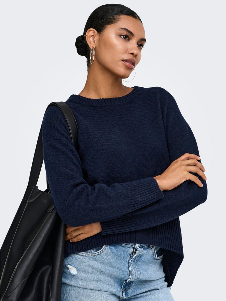 ONLALIVIA LS HIGH-LOW O-NECK KNT