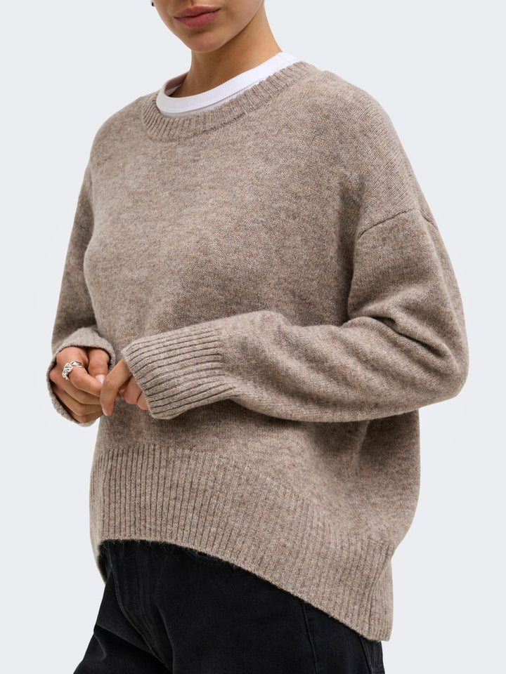 ONLALIVIA LS HIGH-LOW O-NECK KNT
