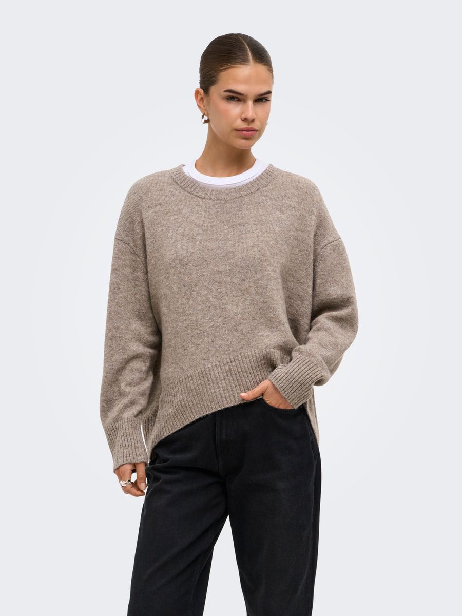 ONLALIVIA LS HIGH-LOW O-NECK KNT