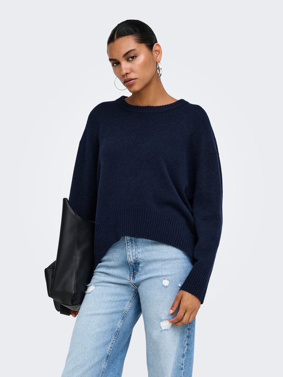 ONLALIVIA LS HIGH-LOW O-NECK KNT