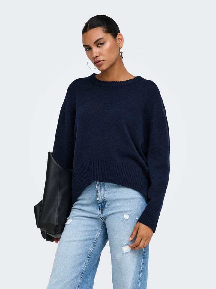 ONLALIVIA LS HIGH-LOW O-NECK KNT