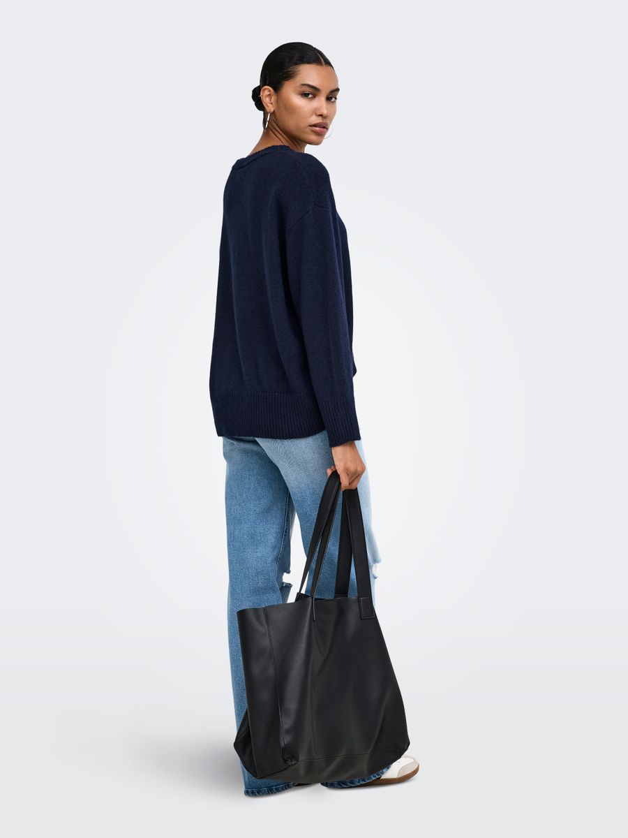 ONLALIVIA LS HIGH-LOW O-NECK KNT