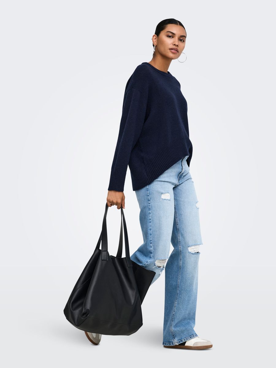 ONLALIVIA LS HIGH-LOW O-NECK KNT