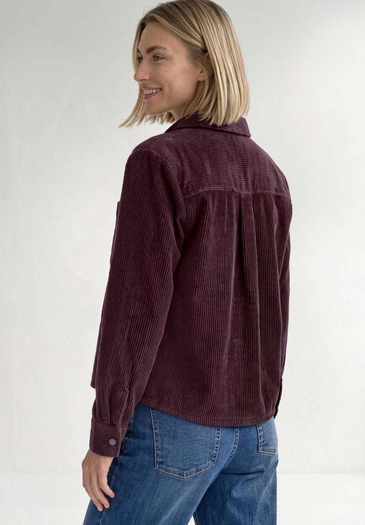 Cord-Hemdbluse mit Brusttaschen