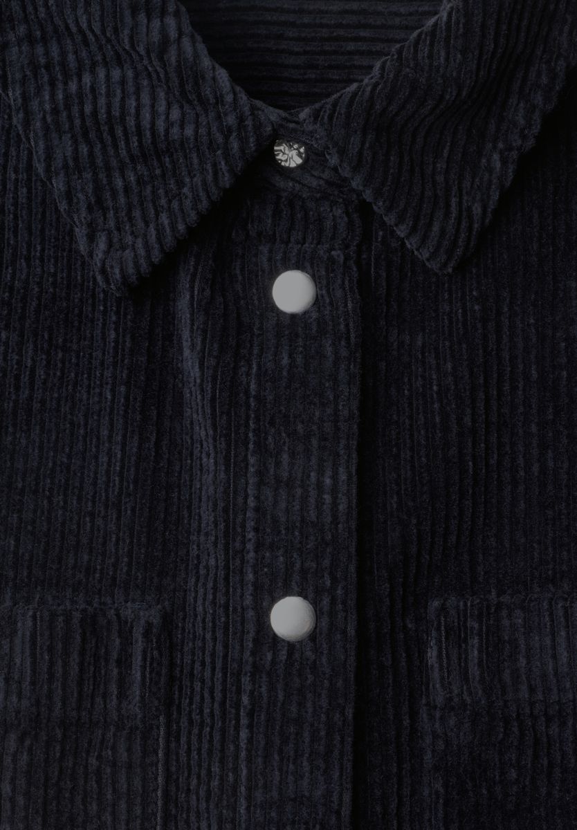 Cord-Hemdbluse mit Brusttaschen