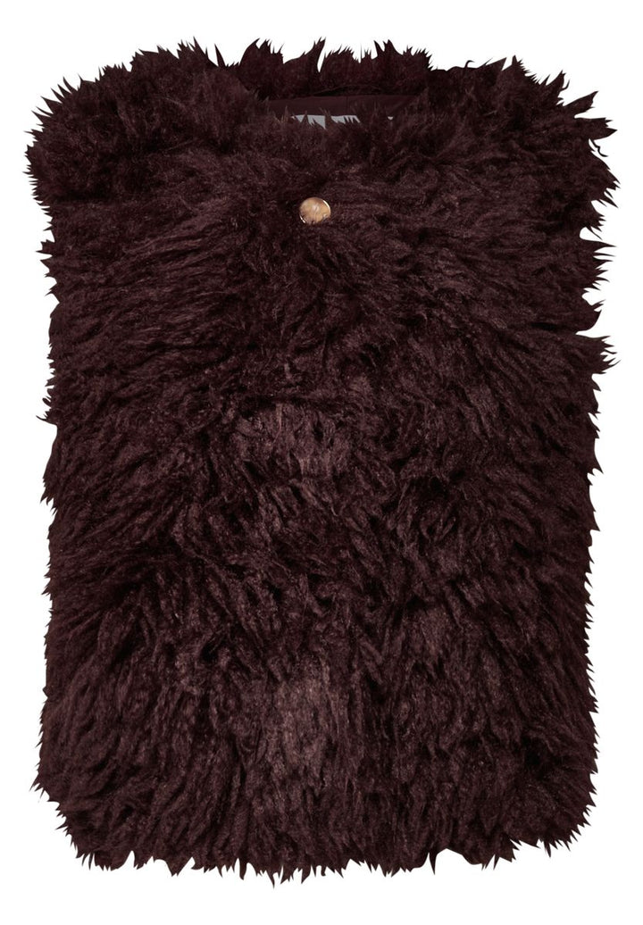 Fake Fur Weste mit Knopfleiste