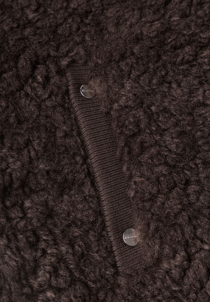 Fake Fur Weste mit Strickdetails