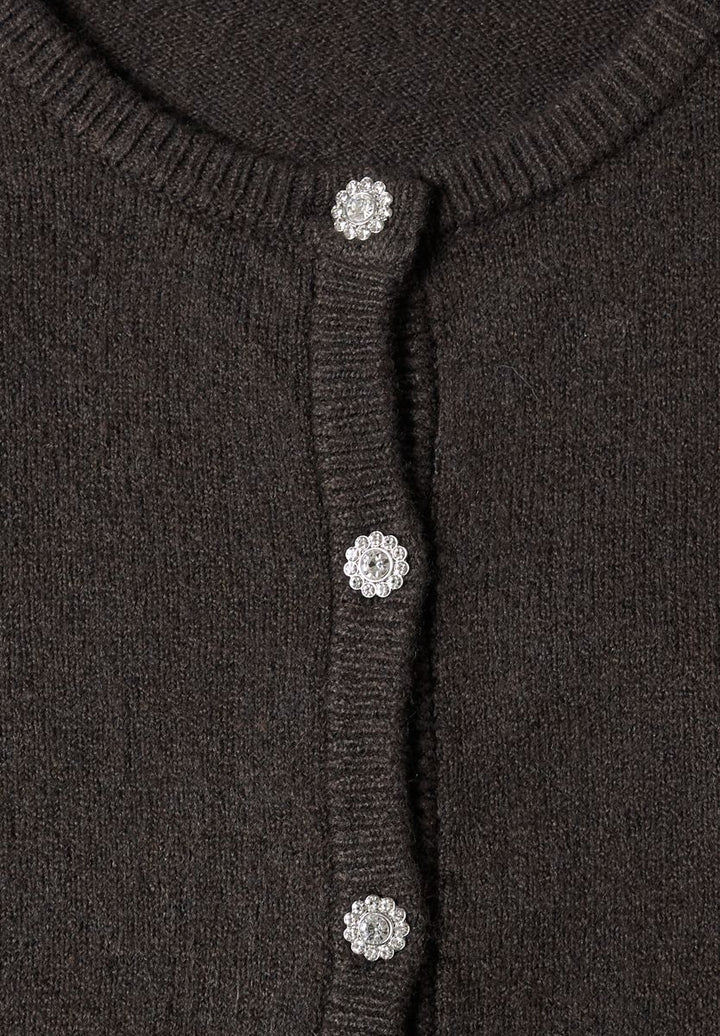 Langarm Cardigan mit Rundhals und Knöpfen