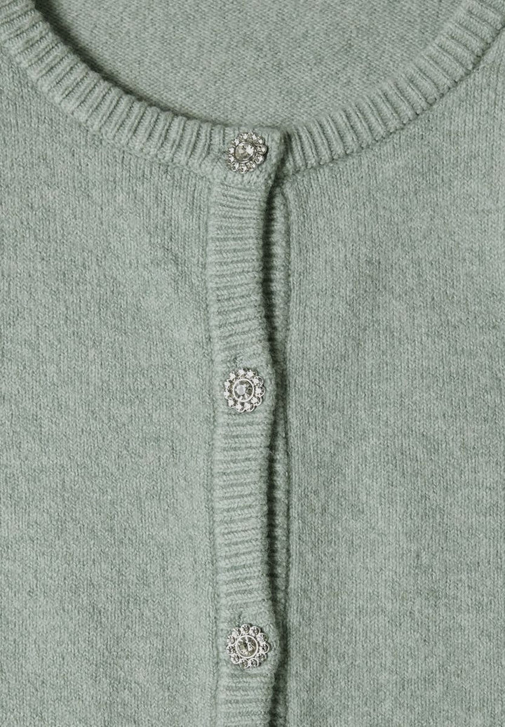 Langarm Cardigan mit Rundhals und Knöpfen