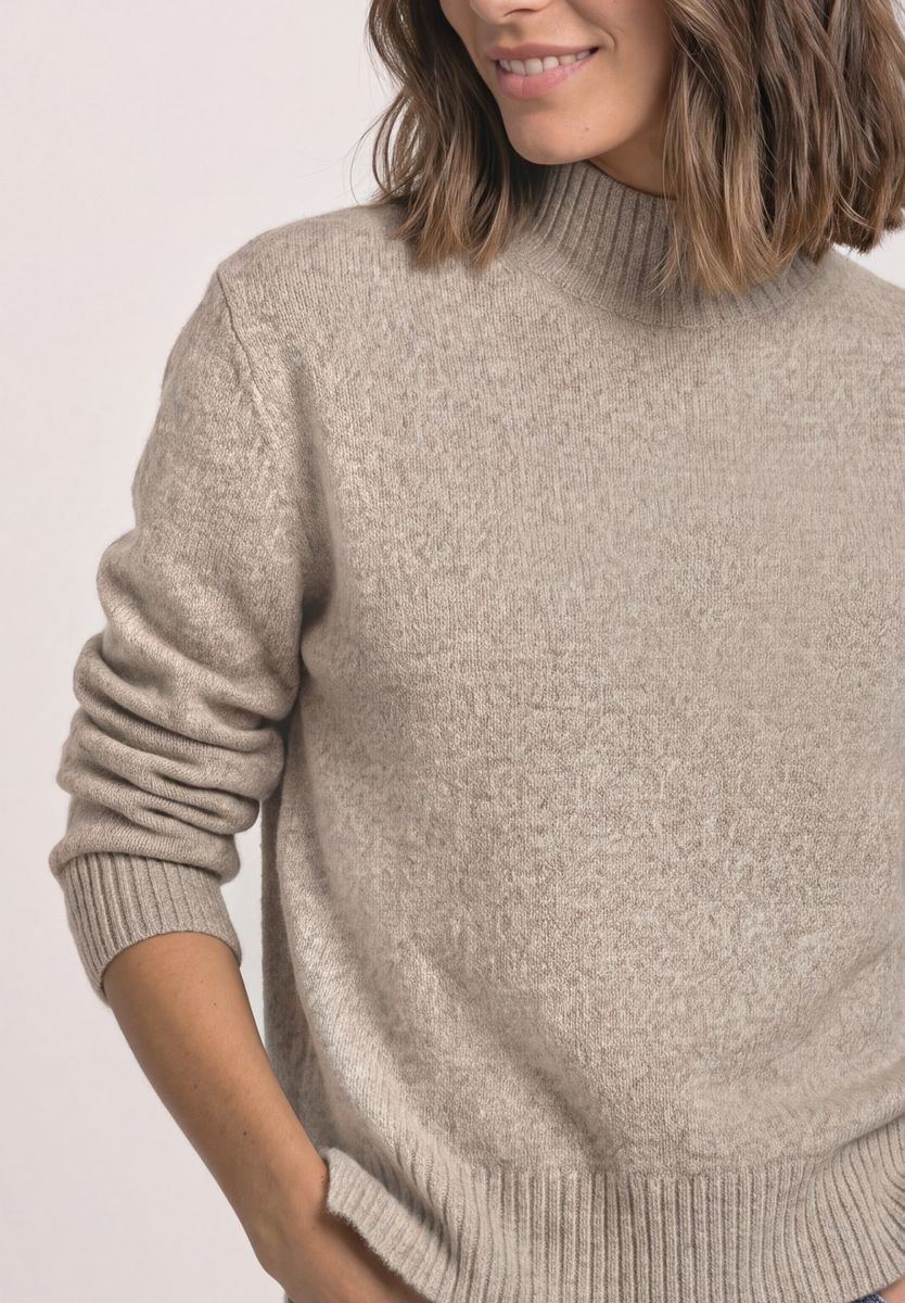 Mouliné Pullover mit Turtle Neck