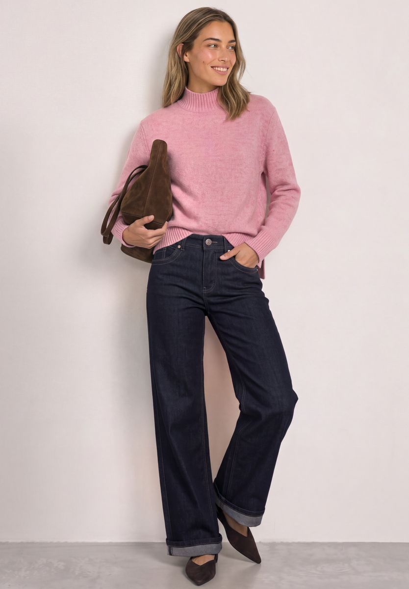 Mouliné Pullover mit Turtle Neck