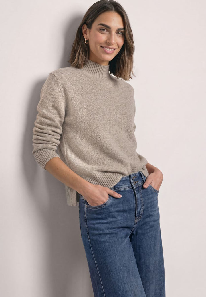 Mouliné Pullover mit Turtle Neck