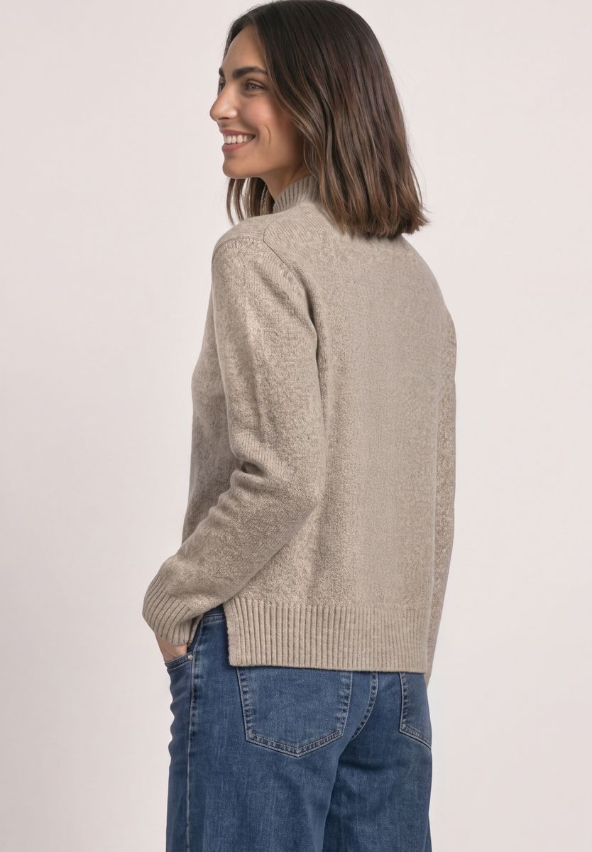 Mouliné Pullover mit Turtle Neck
