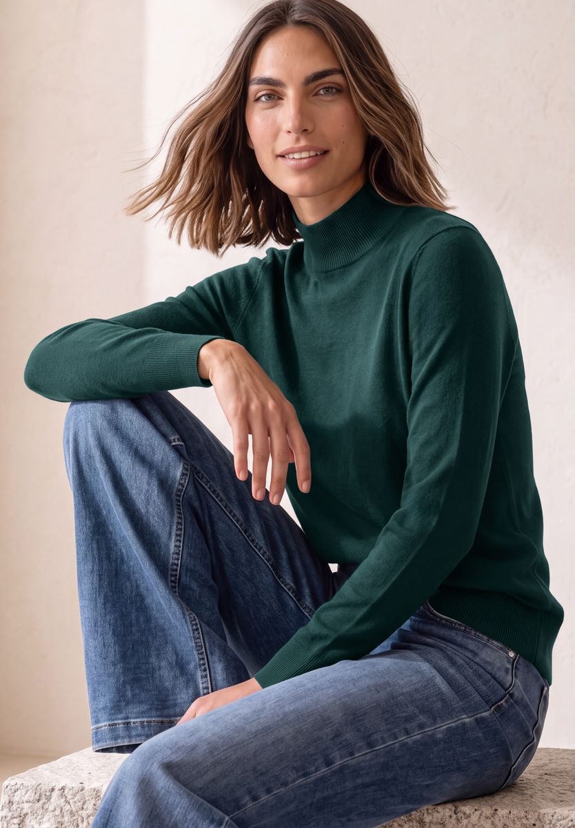 Basic Pullover mit Turtle Neck