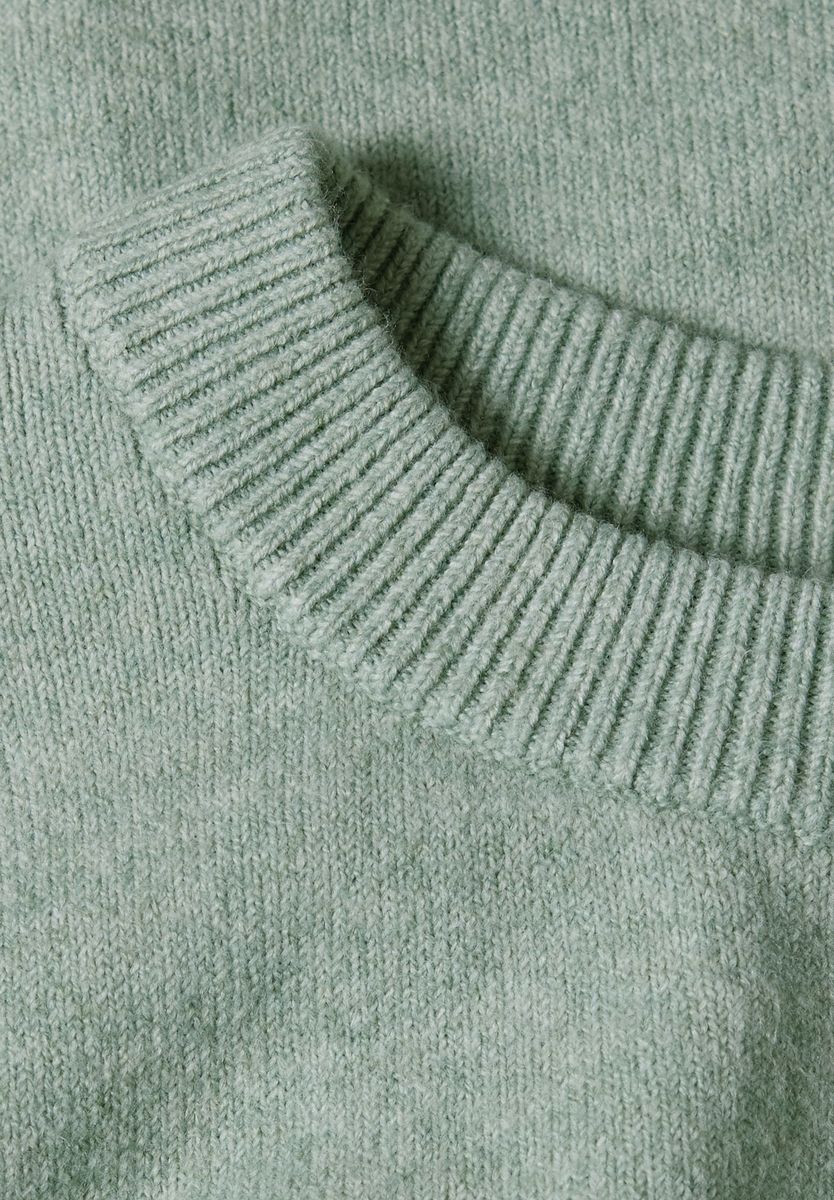 Langarm Pullover mit Rundhals und Raffung