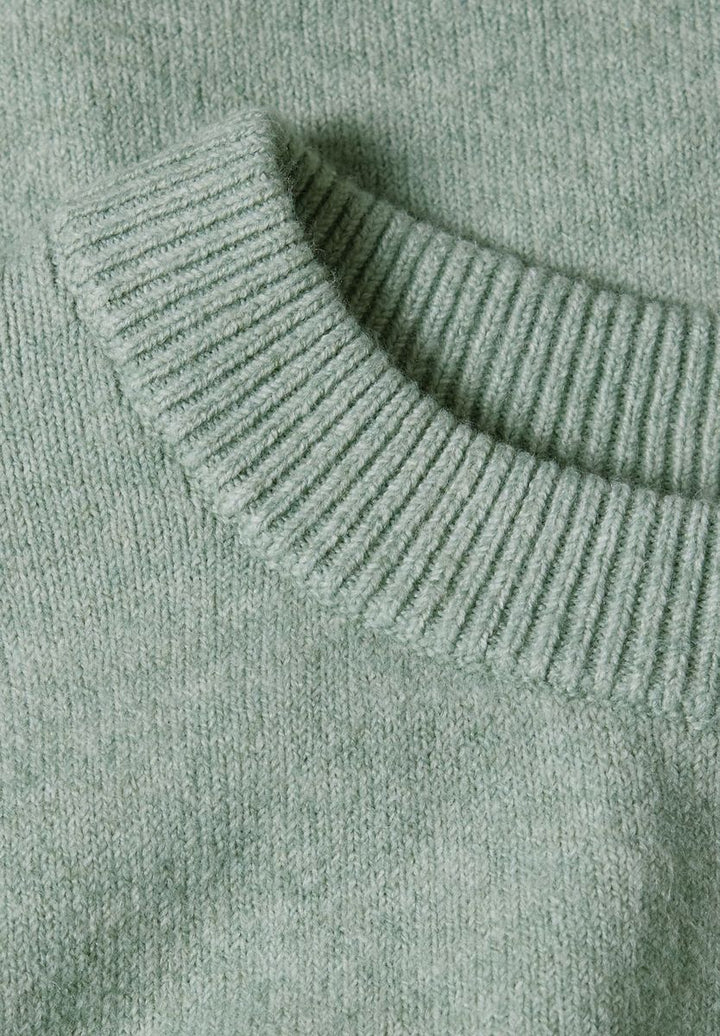 Langarm Pullover mit Rundhals und Raffung