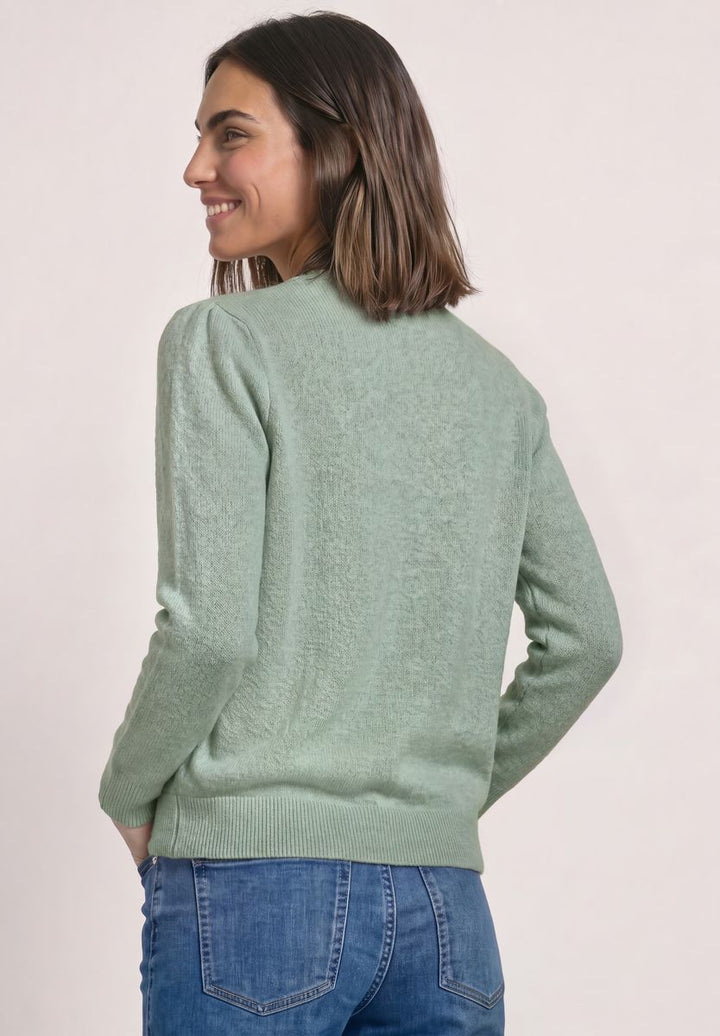 Langarm Pullover mit Rundhals und Raffung