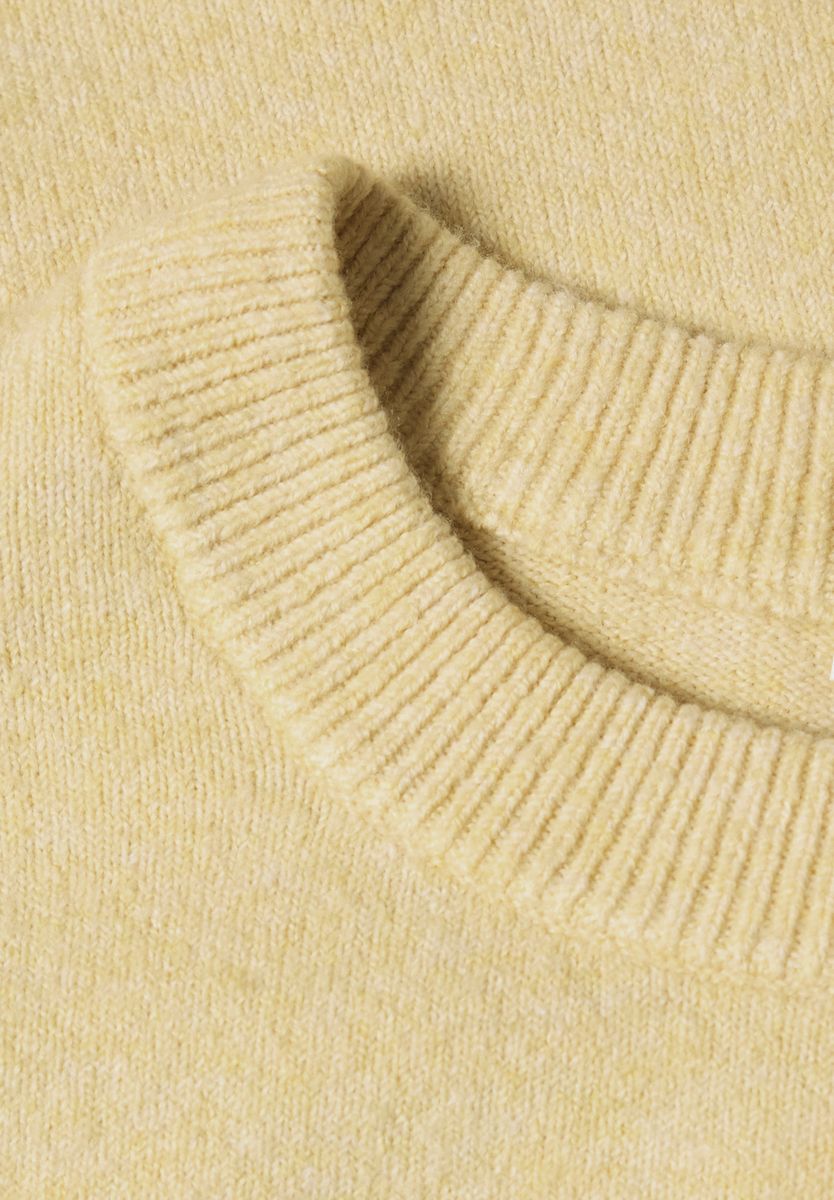 Langarm Pullover mit Rundhals und Raffung