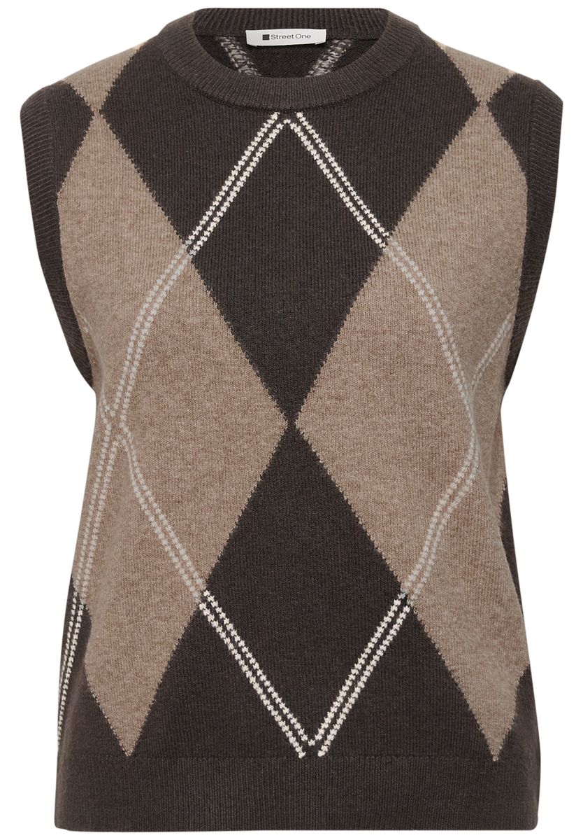 Pullunder mit Rundhals und Argyle-Muster