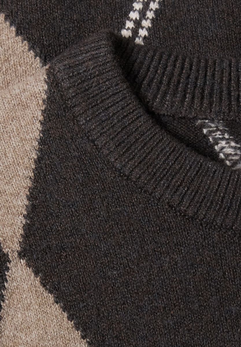 Pullunder mit Rundhals und Argyle-Muster